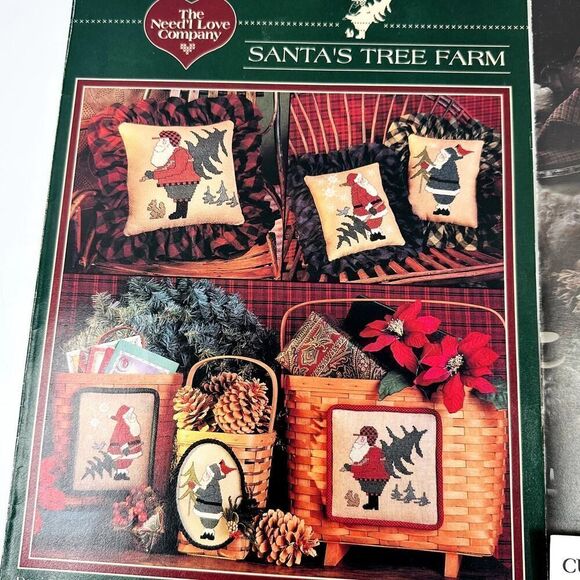 CHRISTMAS Santa Claus Cross Stitch Pattern Booklets Vintage St. Nick Primitive - Picture 5 of 9